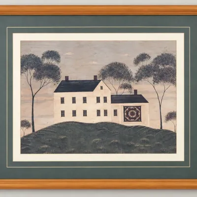 Large Framed Primitive Americana Farmhouse Print
