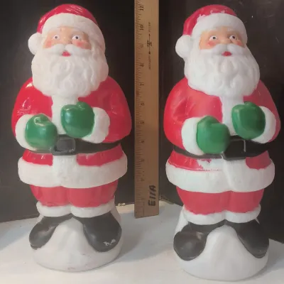 Pair Vintage Empire Santa Claus Blow Molds