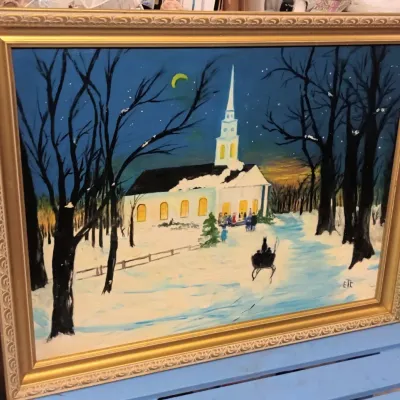 1966 Oil Painting "Faith of Our Fathers" – Signed, 22" x 26"