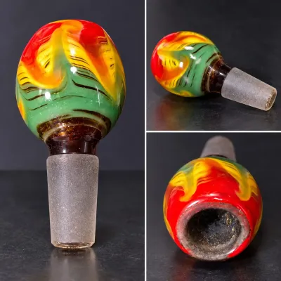 Handblown Multicolor Art Glass Bowl Slide