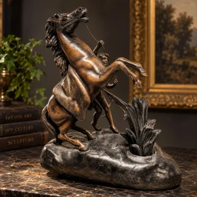 Guillaume Coustou "Horse of Marly" Large-Scale Metal Sculpture (Reproduction)