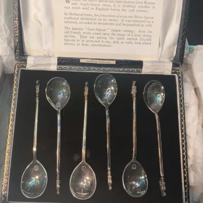 1963 Tiffany & Co. Sterling Silver Lion-Sejant Spoons – Cased Set of 6 with Original Receipt