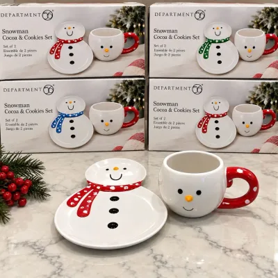 Dept. 56 Snowman Cocoa & Cookies Sets – 4 Boxed Sets