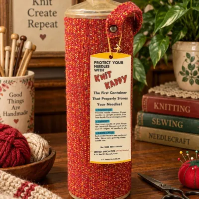 1960s Knit Kaddy with Knitting Needles – Unopened with Tag
