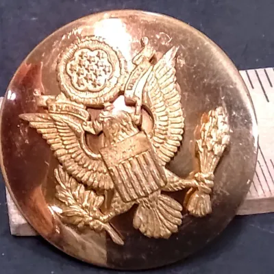 Vintage U.S. Army Great Seal Cap Badge, c. 1940s–50s