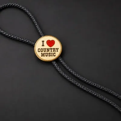 Vintage "I Love Country Music" Bolo Tie