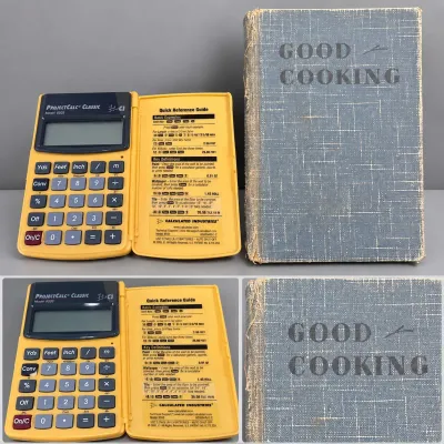 Sale Photo Thumbnail #352: ProjectCalc Classic Construction Calculator & Good Cooking Hardcover Cookbook Lot