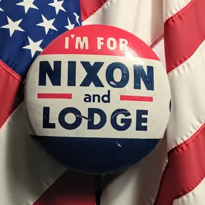 1960 "I'm for Nixon and Lodge" Presidential Campaign Button – Green Duck Chicago