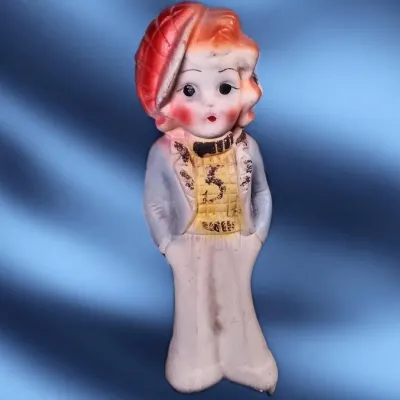 1930s–40s Chalkware Carnival Prize Flapper Girl