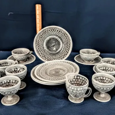 1940s Anchor Hocking Moonstone Opalescent 19-Pc Set