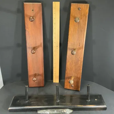 Group of Wooden Wall Peg Racks