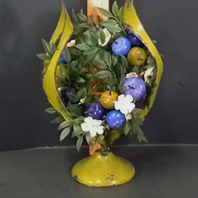 Hanover of California 1970s Enameled Candle / Floral Holder