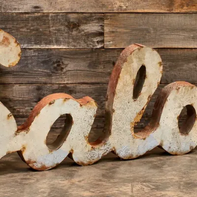Huge 40"+ 3D Metal "Salon" Sign – Rustic Industrial Decor