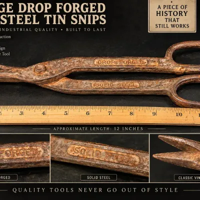 Vintage 12" Drop-Forged Steel Tin Snips