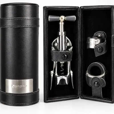 Wine Accessory Set w/ Corkscrew & Tools in Presentation Case