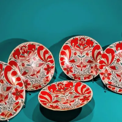 Lomonosov USSR Magic Birds Porcelain 5-Pc Set