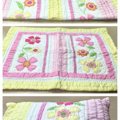 Pottery Barn Daisy Garden Embroidered Quilt, Sham & Pillow
