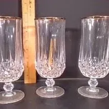 Set of 3 Cristal d'Arques France Crystal Goblets