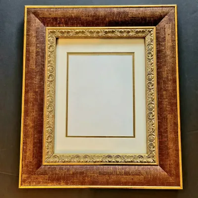 Wooden Picture Frame with Gilded Details 