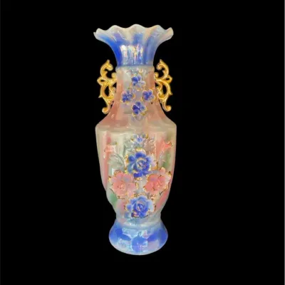 Ornate Vintage Lusterware Iridescent Tall Floor Vase