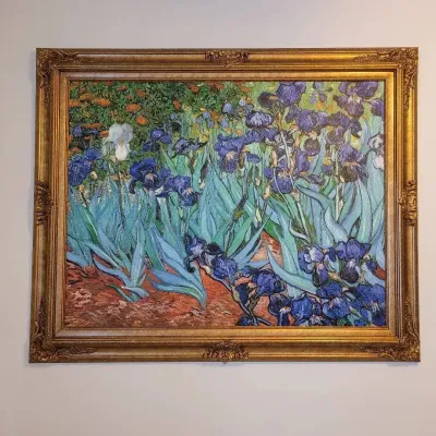 Framed Van Gogh Irises 28”x36” - Gilded Frame, Reproduction