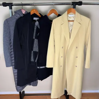 Women’s Vintage Trench & Long Sweater Lot