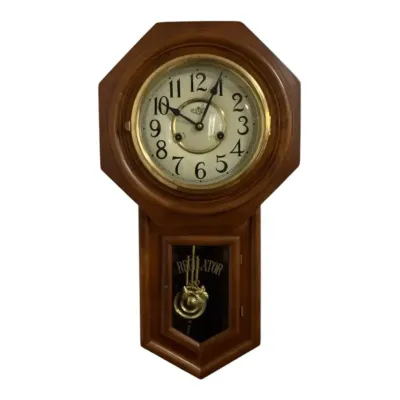 Vintage Regulator Pendulum Clock With Key