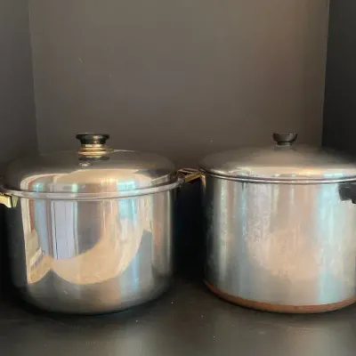 Tri-ply Bottom Stock Pots Lot Of 2