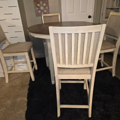 Sale Photo Thumbnail #142: Pub height table 42 diameter 
42"tall seat at 24