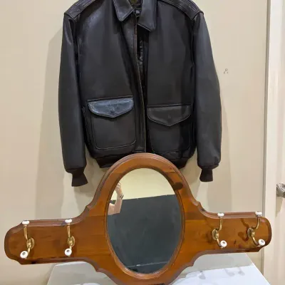 Cockpit USA Type A-2 Genuine Goatskin Leather Flight Jacket XL & Ethan Allen Hall Mirror