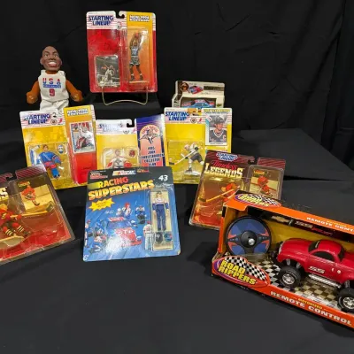 Vintage Sports Collectibles Lot – Starting Lineup, Shaq, NHL Legends, Richard Petty & NASCAR
