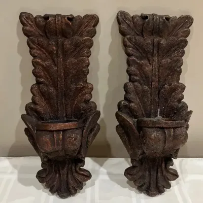 WOODEN WALL SCONCE BRACKETS 
