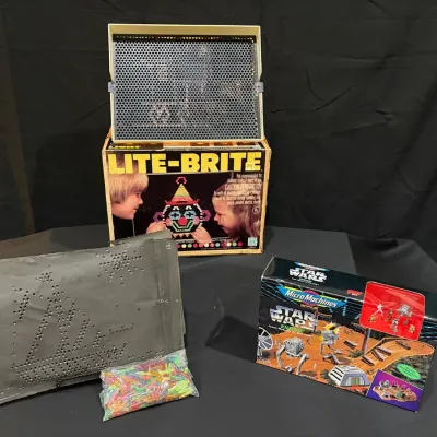 Vintage Lite-Brite & 1994 Star Wars Micro Machines Endor Playset Lot