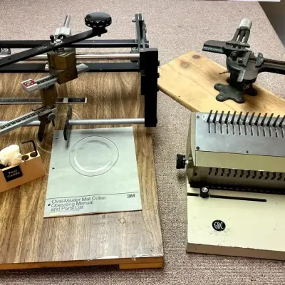 3M Oval Mat Cutter, GBC Document Binder & Framing Clamp