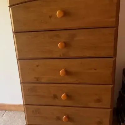 Five-Drawer Wood Chest 
