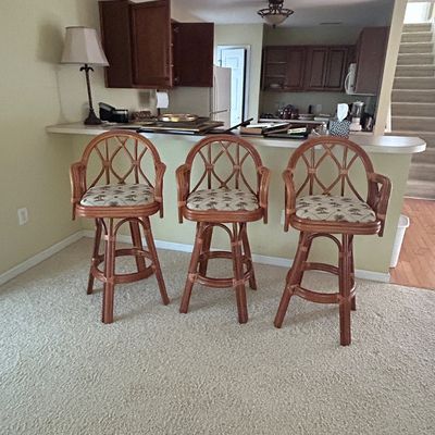 3 Rattan Bar Stool -$250