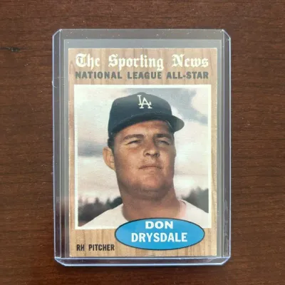 1962 Topps Baseball Card. Don Drysdale All Star. Card #398