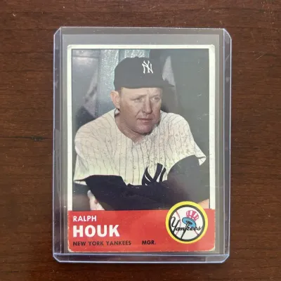1963 Topps Baseball Card. Ralph Houk - New York Yankees. Card #382