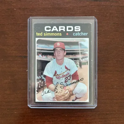 1971 Topps Baseball Card. Ted Simmons Rookie - St. Louis Cardinals. Card #117