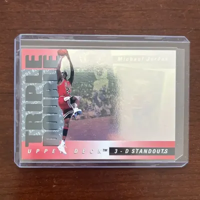 1993 Upper Deck Basketball Card. Michael Jordan - Triple Double 3D Standouts. Card #TD2
