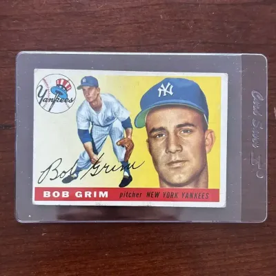 1955 Topps Baseball Card. Bob Grim - New York Yankees. Card #80