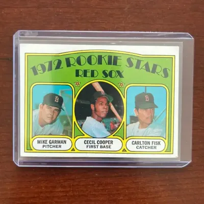 1972 Topps Baseball Card. Red Sox Rookie Stars. Carlton Fisk, Cecil Cooper Rookie. Card #79