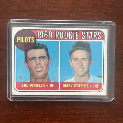 1969 Topps Baseball Card. Pilots Rookie Stars - Lou Piniella. Card #394