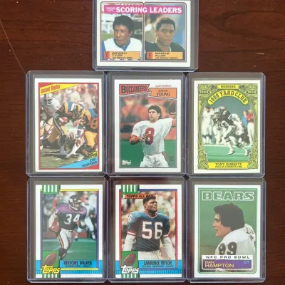 Vintage Football Cards. Eric Dickerson IR Rookie, Lawrence Taylor, Tony Dorsett, and More