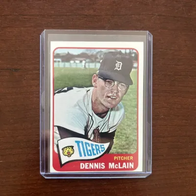 1965 Topps Baseball Card. Dennis McLain - Detroit Tigers. Card #236