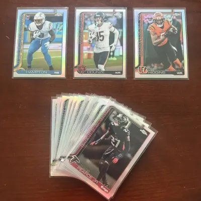 2025 Topps Chrome Football Cards. Refractors - Omarion Hampton Rookie, Rome Odumze, and More
