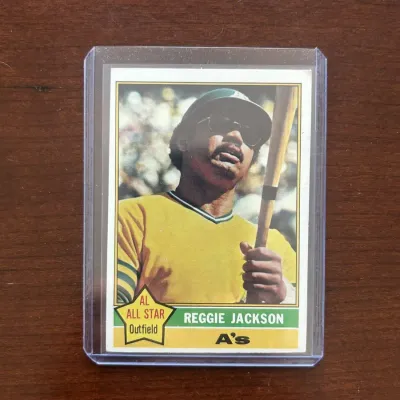 1976 Topps Baseball Card. Reggie Jackson - Oakland Athletics. Card #500
