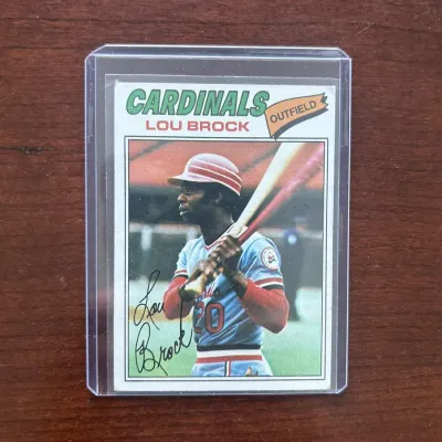 1977 Topps Baseball Card. Lou Brock - St. Louis Cardinals. Card #355