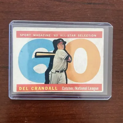 1960 Topps 'High Number' Baseball Card. Del Crandall Allstar. Card #568