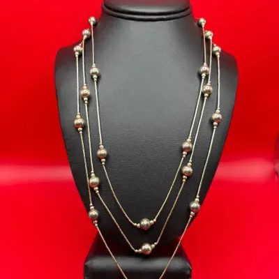 Vintage Southwestern Sterling Silver Navajo Pearl Necklace